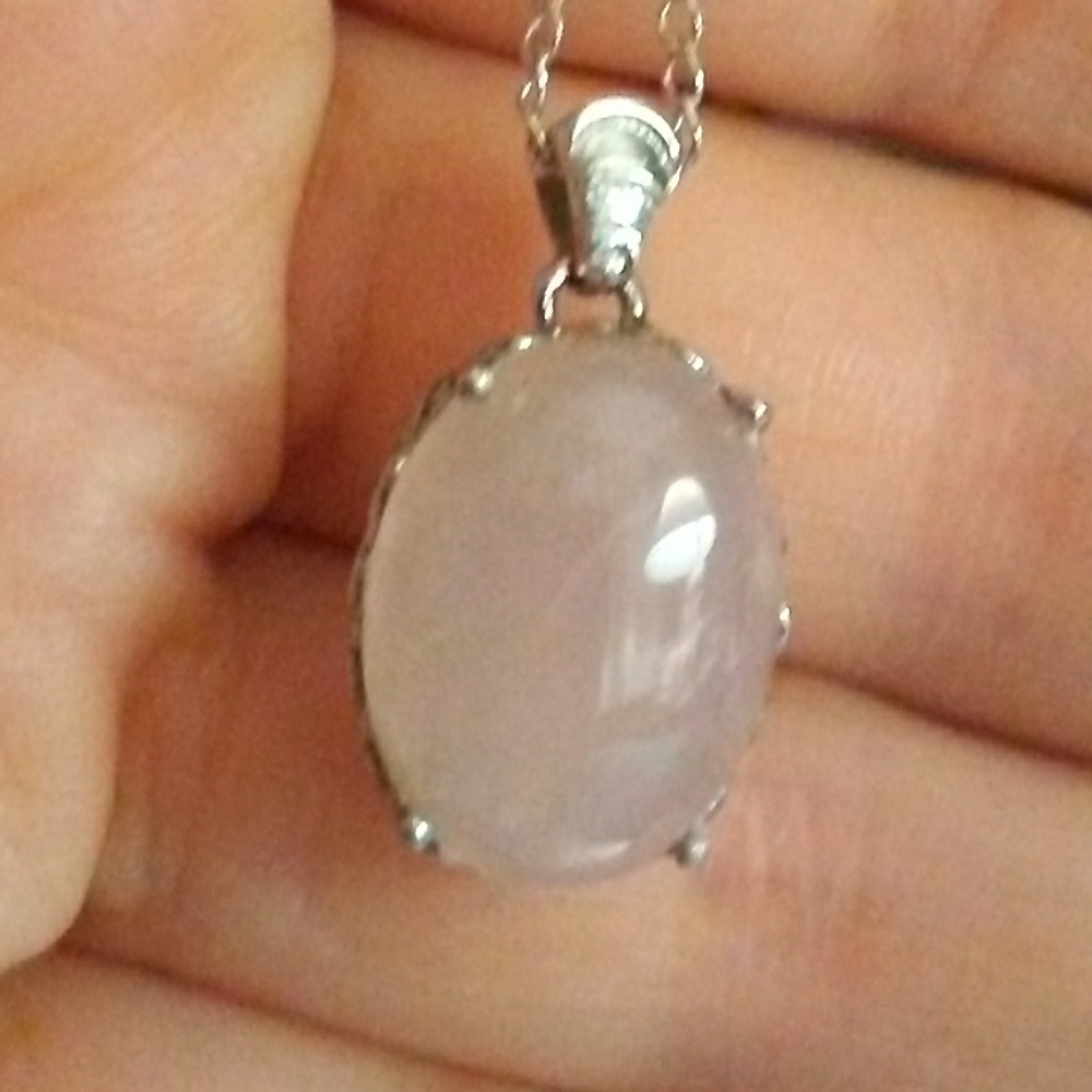 925 Sterling Rose Quartz Necklace